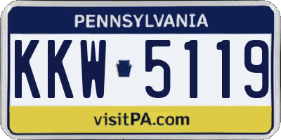 PA license plate KKW5119