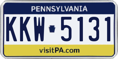 PA license plate KKW5131
