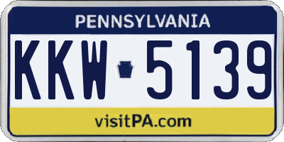 PA license plate KKW5139