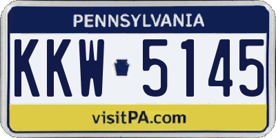 PA license plate KKW5145