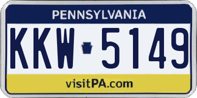 PA license plate KKW5149