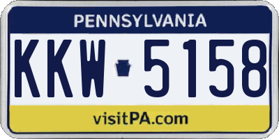 PA license plate KKW5158