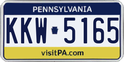 PA license plate KKW5165