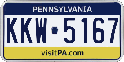 PA license plate KKW5167