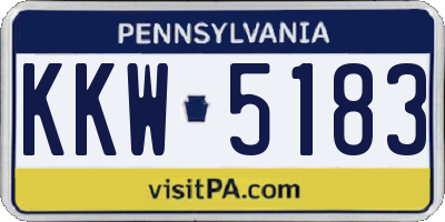 PA license plate KKW5183