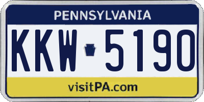 PA license plate KKW5190
