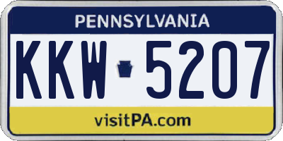 PA license plate KKW5207