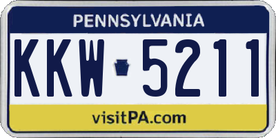 PA license plate KKW5211