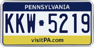 PA license plate KKW5219