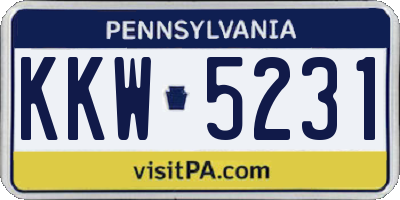 PA license plate KKW5231