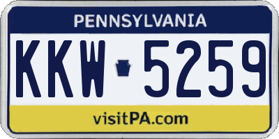 PA license plate KKW5259