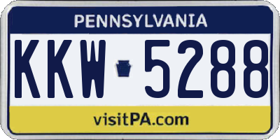 PA license plate KKW5288