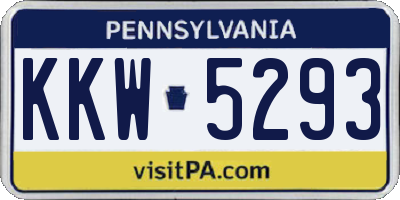 PA license plate KKW5293