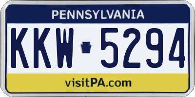 PA license plate KKW5294