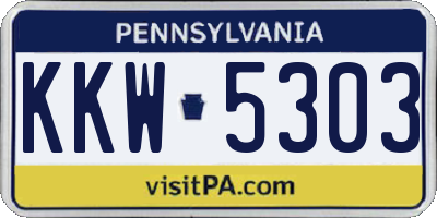 PA license plate KKW5303