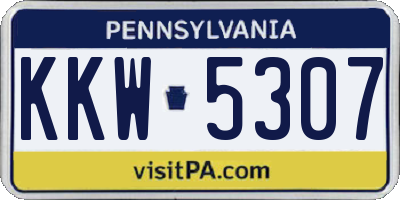 PA license plate KKW5307
