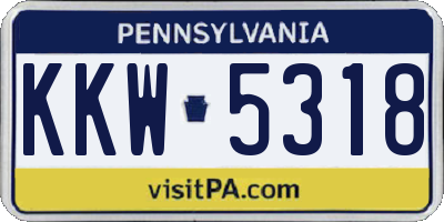 PA license plate KKW5318