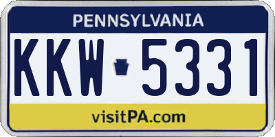 PA license plate KKW5331