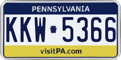 PA license plate KKW5366
