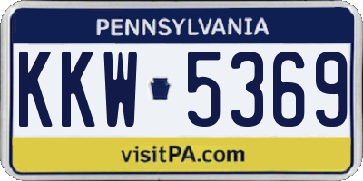 PA license plate KKW5369