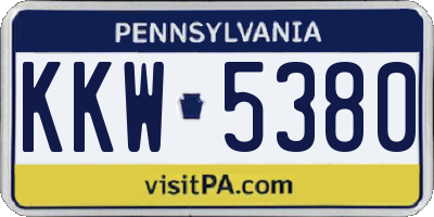 PA license plate KKW5380