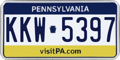 PA license plate KKW5397