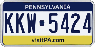 PA license plate KKW5424