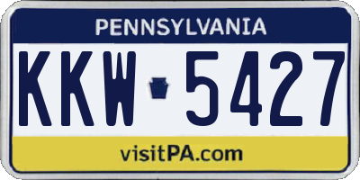 PA license plate KKW5427