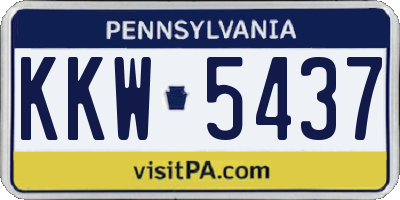 PA license plate KKW5437