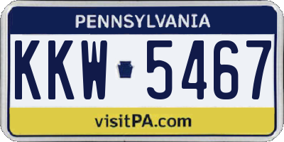 PA license plate KKW5467