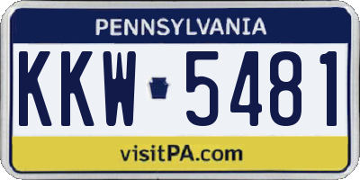 PA license plate KKW5481