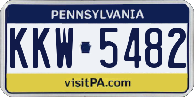 PA license plate KKW5482