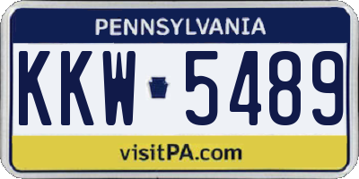 PA license plate KKW5489