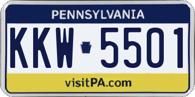 PA license plate KKW5501