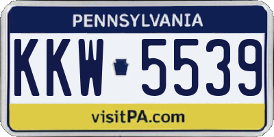 PA license plate KKW5539