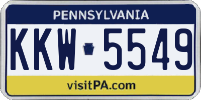 PA license plate KKW5549