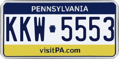 PA license plate KKW5553