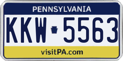 PA license plate KKW5563