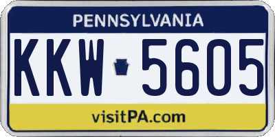 PA license plate KKW5605