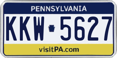 PA license plate KKW5627