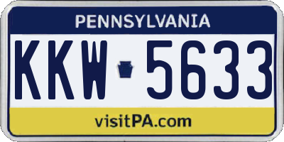 PA license plate KKW5633