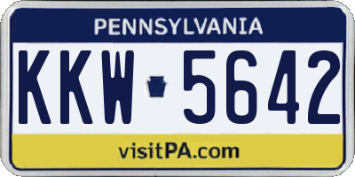 PA license plate KKW5642