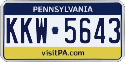 PA license plate KKW5643