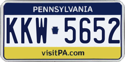 PA license plate KKW5652