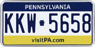 PA license plate KKW5658