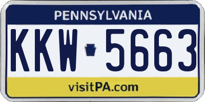 PA license plate KKW5663