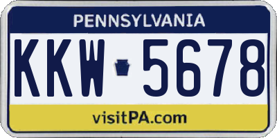 PA license plate KKW5678