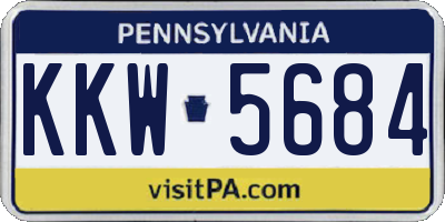 PA license plate KKW5684