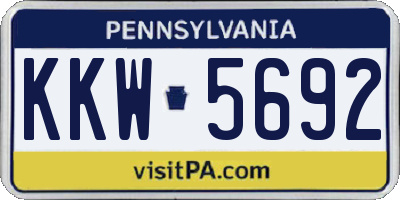 PA license plate KKW5692