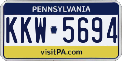 PA license plate KKW5694